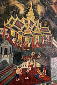 Bangkok Wat Pho, mural paintings of the ubosot. 